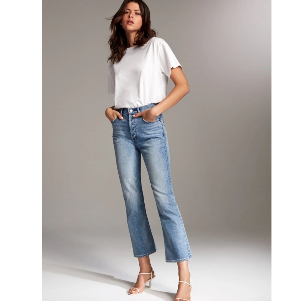 Denim Forum High Rise Crop Flare